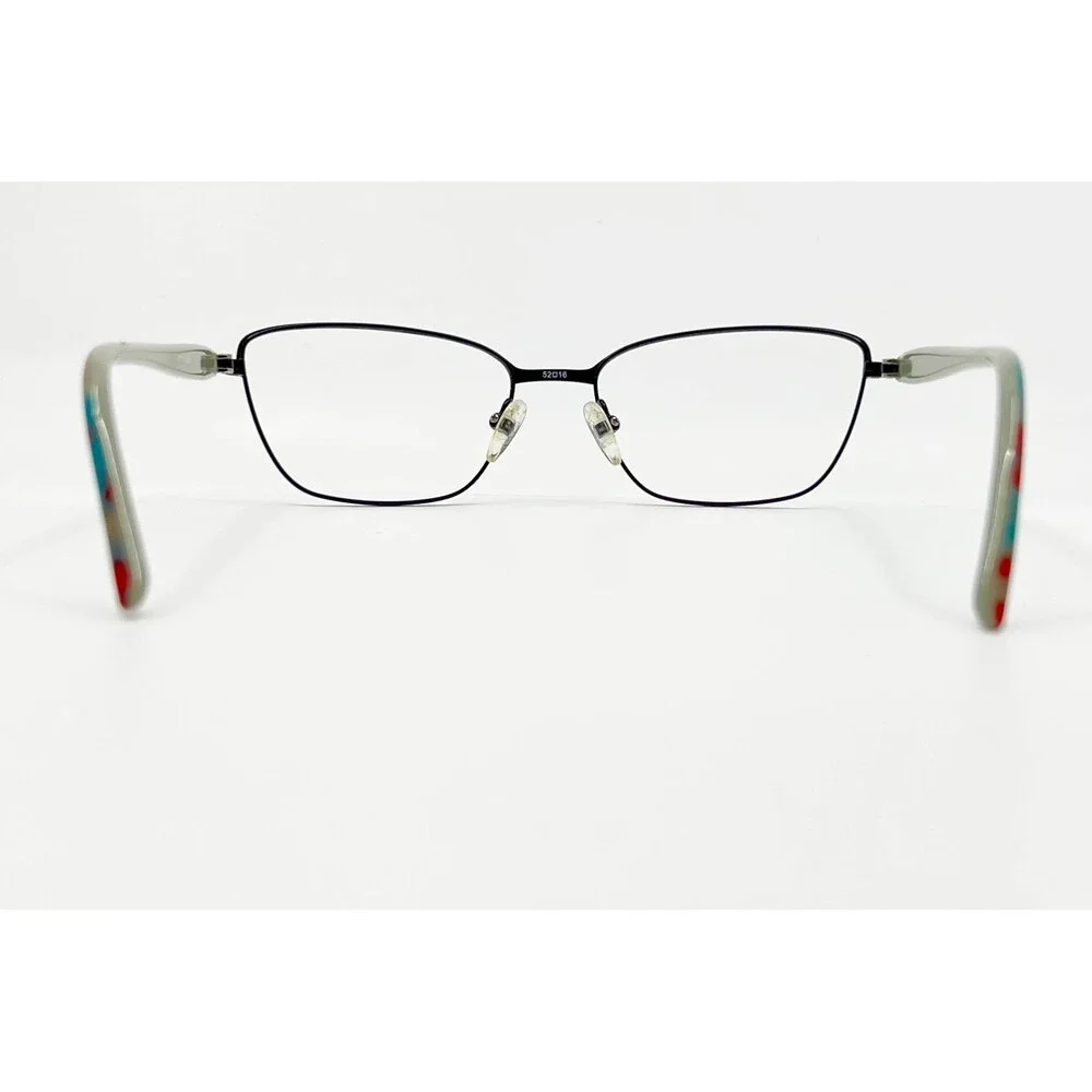 Lulu Guinness Eyeglass Frames Womens Black Multi Color Full Rim 52-16-135